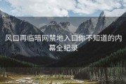风口再临暗网禁地入口你不知道的内幕全纪录