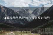 详解跨圈层热议91在线完整时间线