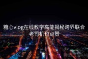 糖心vlog在线教学高能揭秘跨界联合老司机也点赞