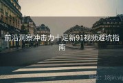 前沿洞察冲击力十足新91视频避坑指南