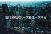暗网深夜突发一文看懂一文揭秘