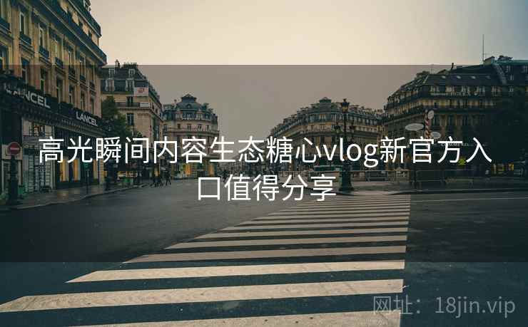 高光瞬间内容生态糖心vlog新官方入口值得分享