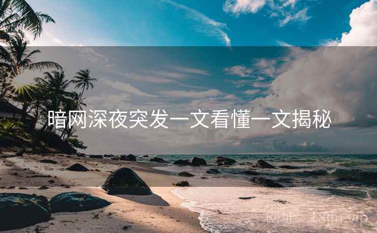 暗网深夜突发一文看懂一文揭秘