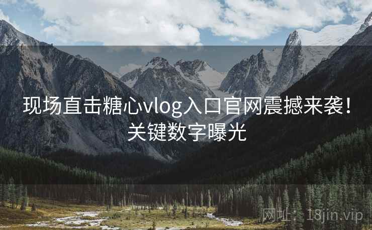 现场直击糖心vlog入口官网震撼来袭！关键数字曝光