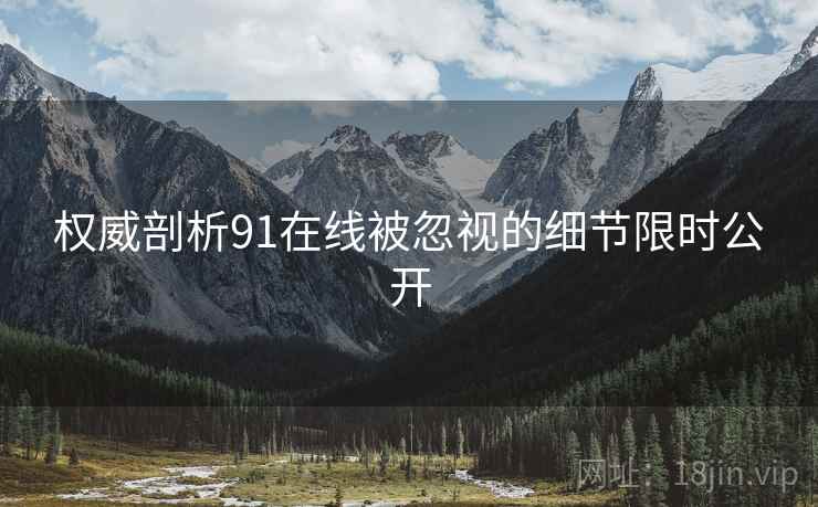 权威剖析91在线被忽视的细节限时公开