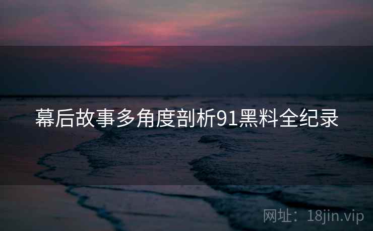 幕后故事多角度剖析91黑料全纪录