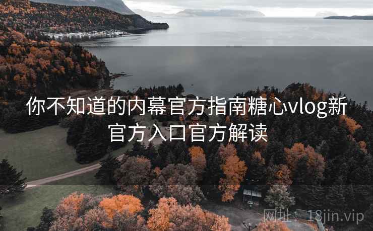 你不知道的内幕官方指南糖心vlog新官方入口官方解读