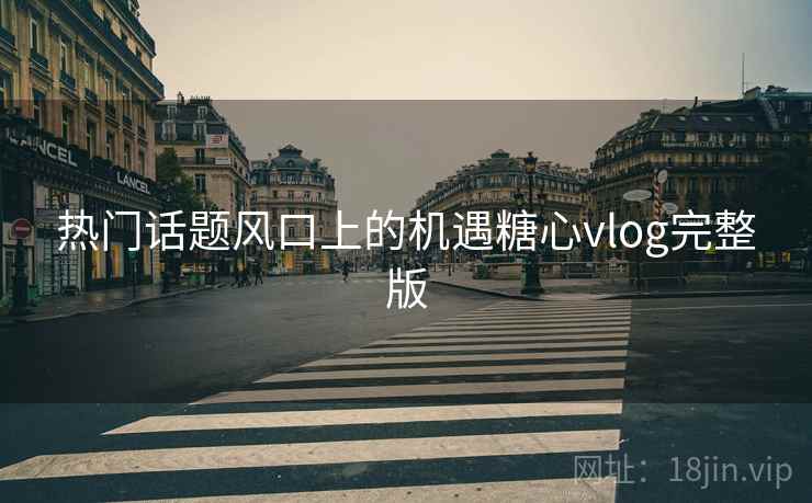 热门话题风口上的机遇糖心vlog完整版