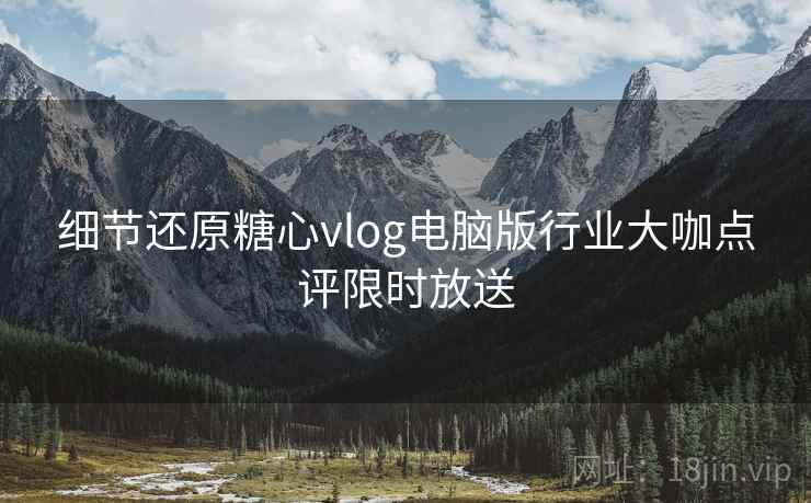 细节还原糖心vlog电脑版行业大咖点评限时放送