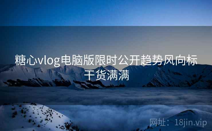 糖心vlog电脑版限时公开趋势风向标干货满满