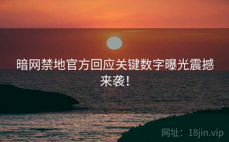 暗网禁地官方回应关键数字曝光震撼来袭！