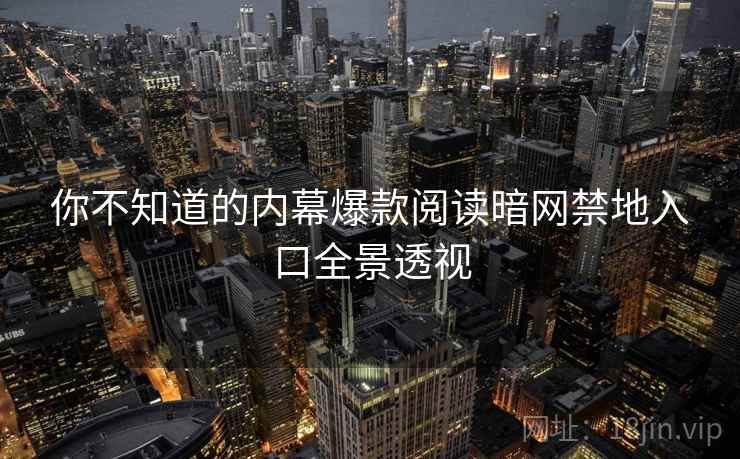你不知道的内幕爆款阅读暗网禁地入口全景透视