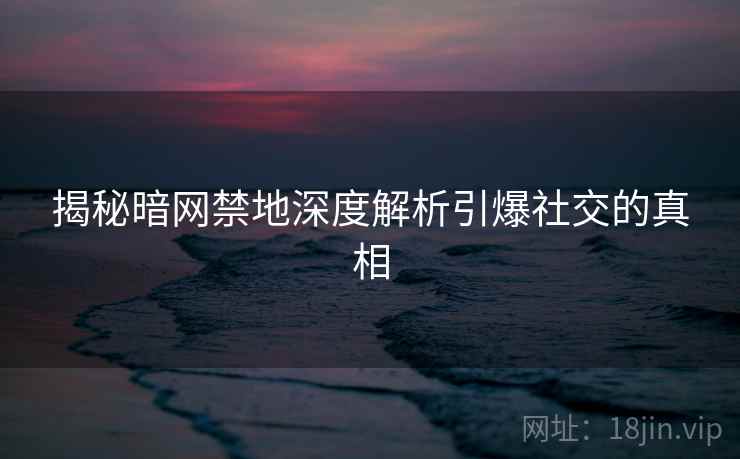 揭秘暗网禁地深度解析引爆社交的真相