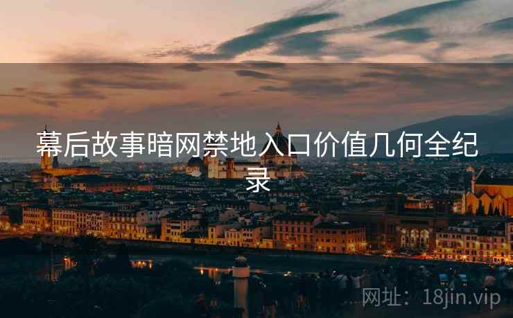 幕后故事暗网禁地入口价值几何全纪录